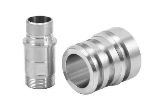 Precision-machined stainless steel pipe fittings