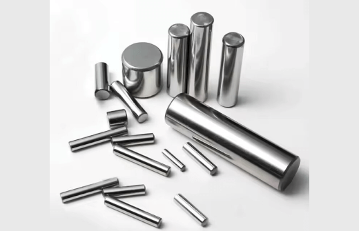 Assorted stainless steel cylindrical pins and dowels of various sizes
