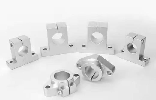 Set of aluminum shaft support brackets and clamps