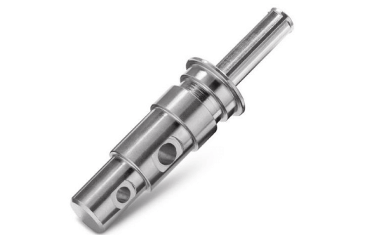Precision stainless steel shaft with drilled holes