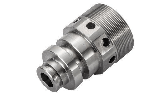 CNC machined metal part.