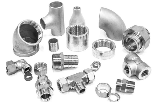 Various stainless steel pipe fittings and connectors